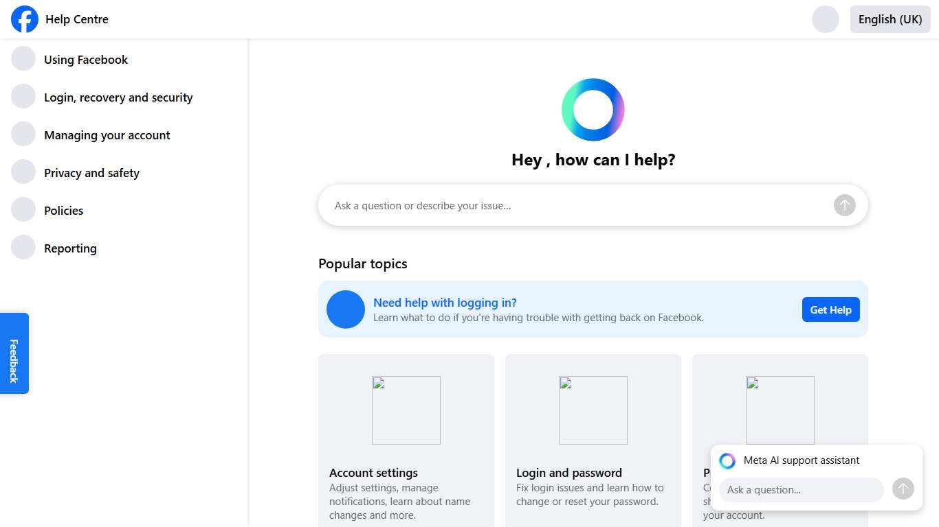 Facebook Help Centre